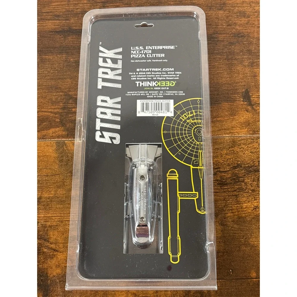 Star Trek USS Enterprise NCC-1701 Pizza Cutter ThinkGeek Chrome Kitchen Tool NEW